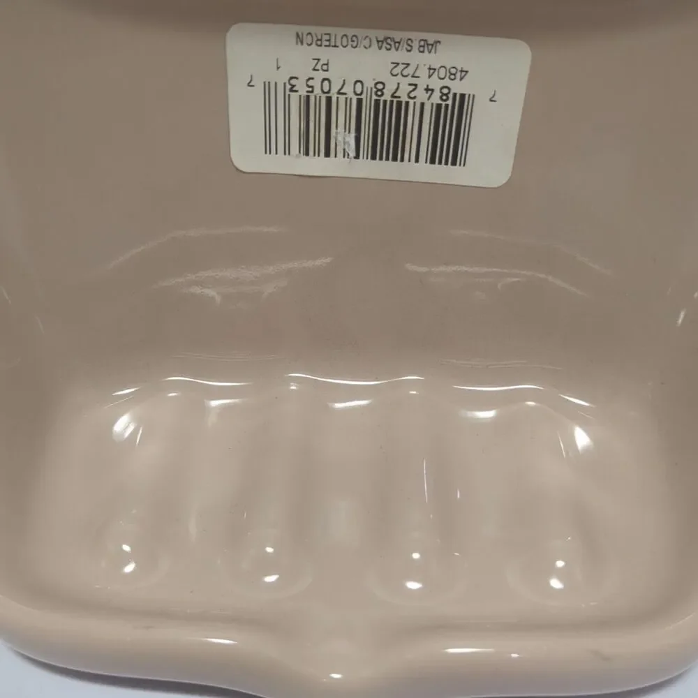 New Olmos Fawn Beige Ceramic Soap Dish Tray Holder Shower Classic Color Retro